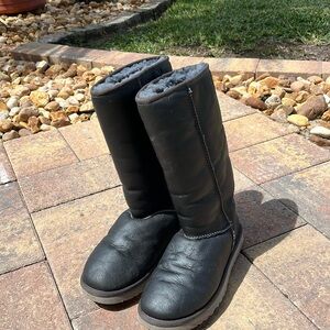 RARE UGG metallic pewter knee high boots